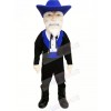 Colonel with Blue Hat Mascot Costume People
