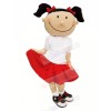 Cute Girl with Red Skirt Mascot Costume Cartoon