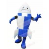 Fierce Blue Rocket Mascot Costume Cartoon