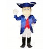 Friendly Patriot with Blue Coat Mascot Costume People