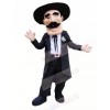 Gentleman with Black Hat Mascot Costume People	