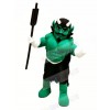 Green Muscle Devil Mascot Costume Cartoon