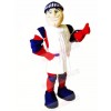 Smiling Knight with Blue Shoes Mascot Costume People
