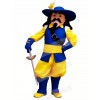 Cavalier with Blue and Yellow Coat Mascot Costume People