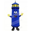 Funny Blue Lighthouse Mascot Costume Cartoon