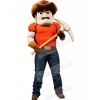 Strong Muscle Miner Mascot Costume People