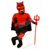 Red Devil with Green Eyes Mascot Costume Cartoon	
