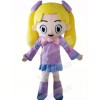 Girl with Yellow Hair Mascot Costume Cartoon 