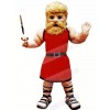 Muscle Man with Yellow Hair Mascot Costume Cartoon