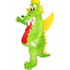 Green Dragon with Yellow Wings Mascot Costume Cartoon	