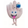 Cute Hand with Band Aid Mascot Costume Cartoon		