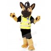 Brown and Black Staffs Police Dog Mascot Costume Cartoon