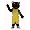 Dark Brown Panther with Yellow Sportswear Mascot Costume