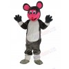 Smiling Mouse with Red Face Mascot Costume