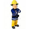 Blue Eyed Fireman Sam Mascot Costume Cartoon People