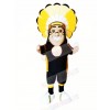 Indian With Yellow Headdress Mascot Costume People