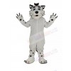 White Leopard with Blue Eyes Mascot Costume Animal