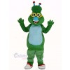 Green Alien Monster with Blue Nose Mascot Costume