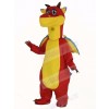 Red Dragon with Blue Wings Mascot Costume Animal