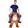Piggy Back Bear Carry Me Ride on Brown Bear Mascot Costume Halloween 