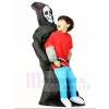 Skull Ghost Carry Me on Demon Inflatable Halloween Costumes for Kids 