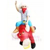 Cowboy Ride on Red Bull Inflatable Halloween Xmas Costumes for Adult