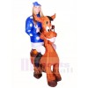 Ride on Horse Blow Up Jockey Inflatable Halloween Xmas Costumes for Adults