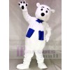 Blue and White Scarf Polar Bear Mascot Costumes Animal