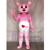 Pink Bear with Red Heart Mascot Costumes Animal