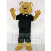 Brown Bulldog with Black Suit Animal Mascot Costumes