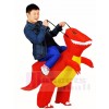 Red Dinosaur Carry me Ride On T-rex Inflatable Halloween Christmas Costumes for Adults