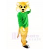 Yellow BobCat WildCat in Green Shirt Mascot Costumes Animal