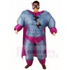 Fat Superman Grey Superhero Inflatable Halloween Xmas Costumes for Adults