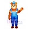 New Billy Bear with Overalls & Hat Mascot Costume