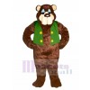 Cute Bramble Bear with Vest Mascot Costume