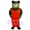 New Tommy Teddy Bear with Overalls Mascot Costume