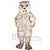 Cute Blue-Eyed White Tiger Mascot Costume