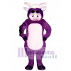 Cute Purple Bull Mascot Costume