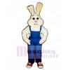 Easter Farmer Bunny Rabbit with Bib Overalls Mascot Costume