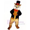 Cute Sly Fox with Hat, Jacket & Bowtie Mascot Costume