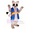 Rainbow Raccoon with Vest Mascot Costume