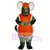 Granny Mouse with Glasses, Hat & Apron Mascot Costume