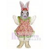 Easter Jill Bunny Rabbit with Apron & Bow Mascot Costume