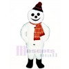 Smiling Snowman with Hat & Scarf Mascot Costume