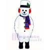 Jolly Snowman with Hat, Earmuffs & Scarf Christmas Mascot Costume