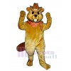 Western Beaver with Hat & Neckerchief Mascot Costume