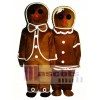 Gingerbread Girl (on right) Mascot Costume