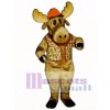 Cute Milton Moose with Hunting Vest & Hat Mascot Costume