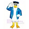 Cute Captain Duckling Duck with Jacket & Hat Mascot Costume