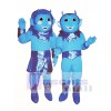 Girl Blue Devil (on left) Mascot Costume